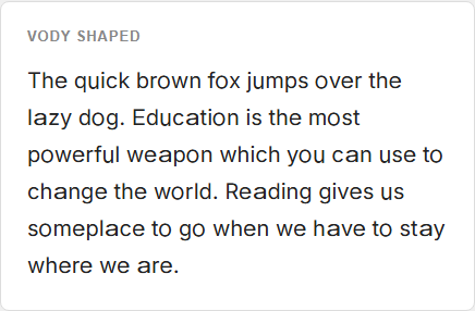 VoDy Shaped font - vowels given distinct visual treatments